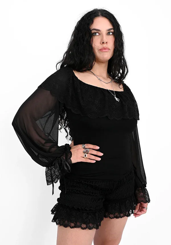 Greta | OFF THE SHOULDER TOP AdjustableHemCuffs Temperature Regulating Textile