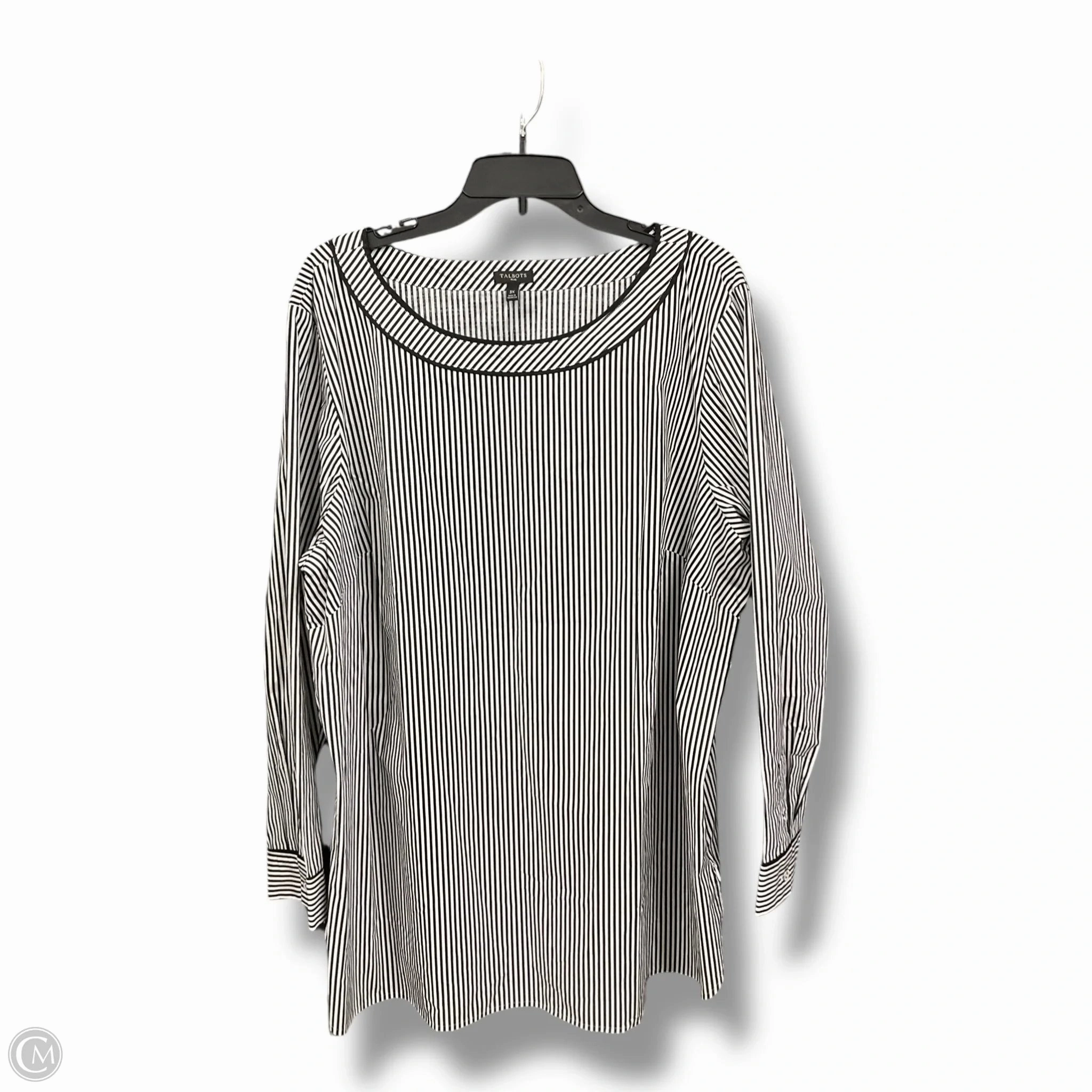 Top Long Sleeve Basic By Talbots In Striped Pattern, Size: 3x China Cool