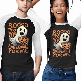 Halloween Ghost Candies Smart Fashion ReinforcedNeckline