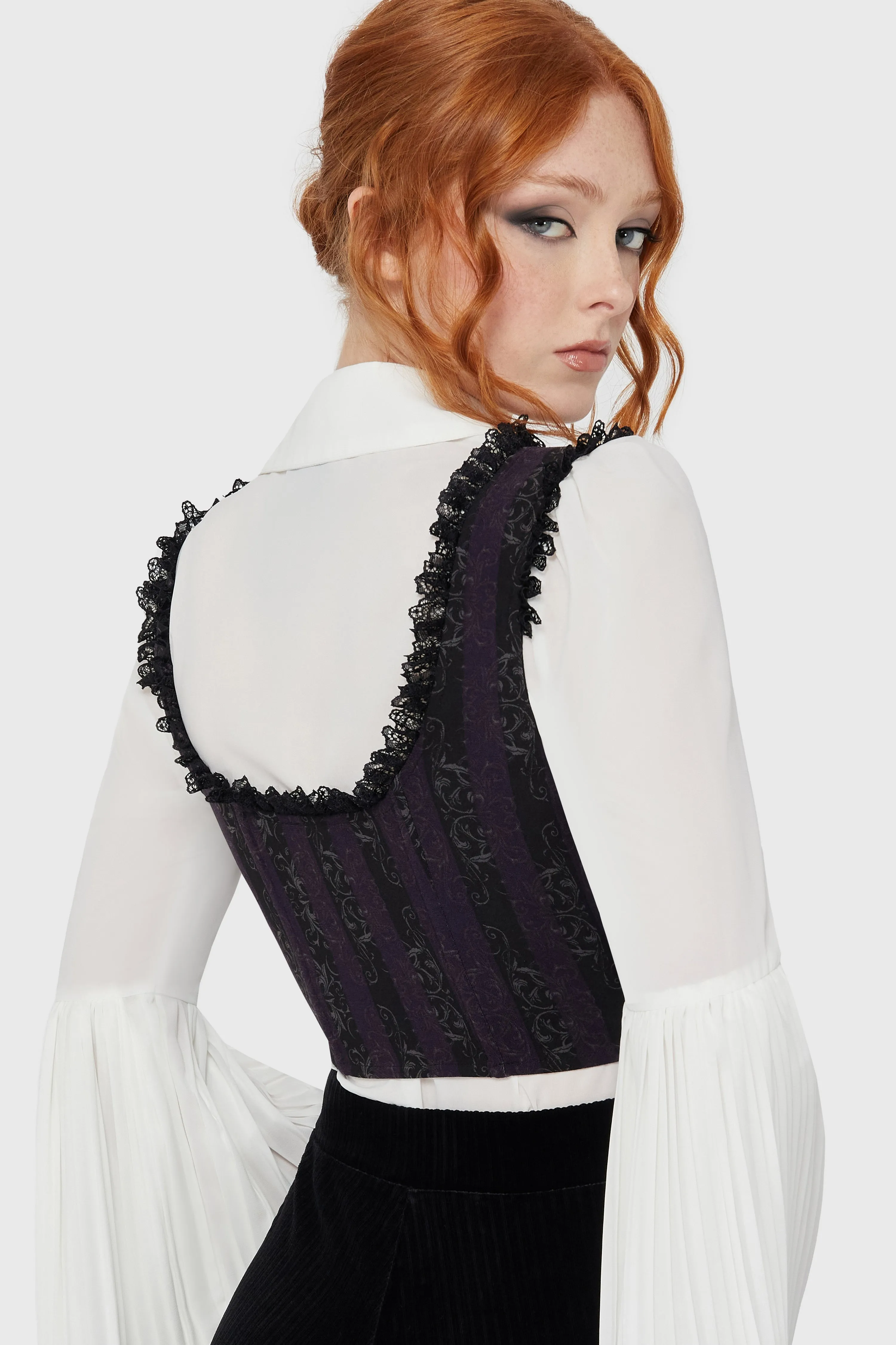 Double Stitched Hem Haunted Phase Corset Top