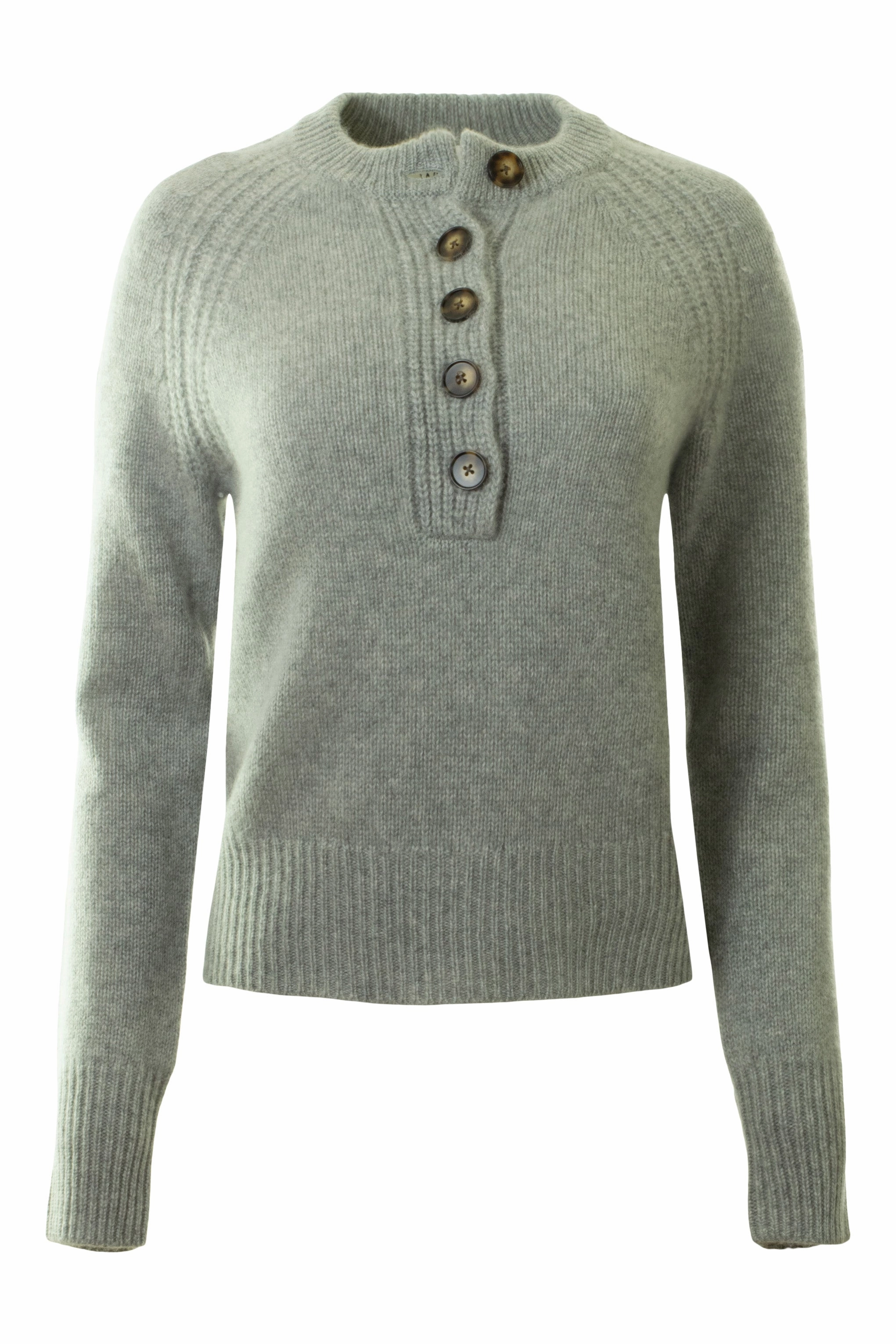 White & Warren Cashmere Luxe Henley in Grey Heather quick dry