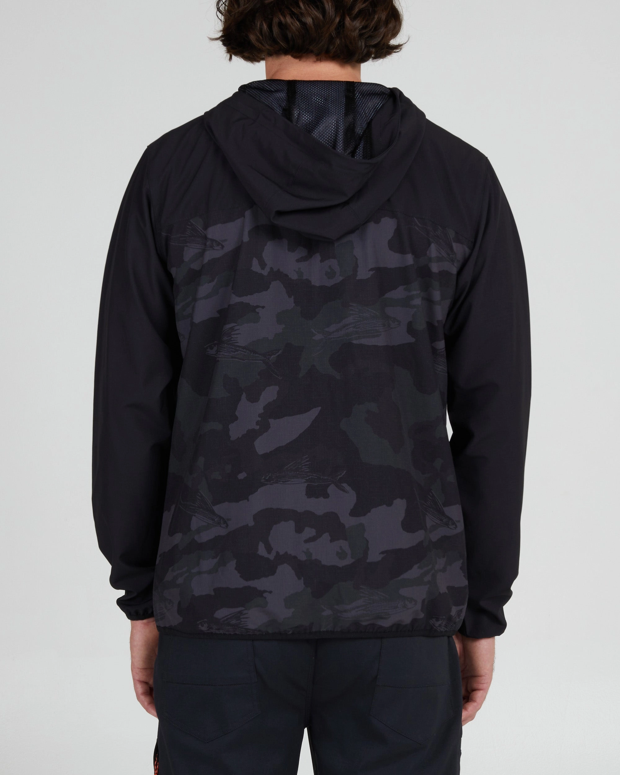 Heavy Duty Buckle Stowaway Jacket - Black Camo