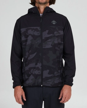 Stowaway Jacket - Black Camo High Collar Design