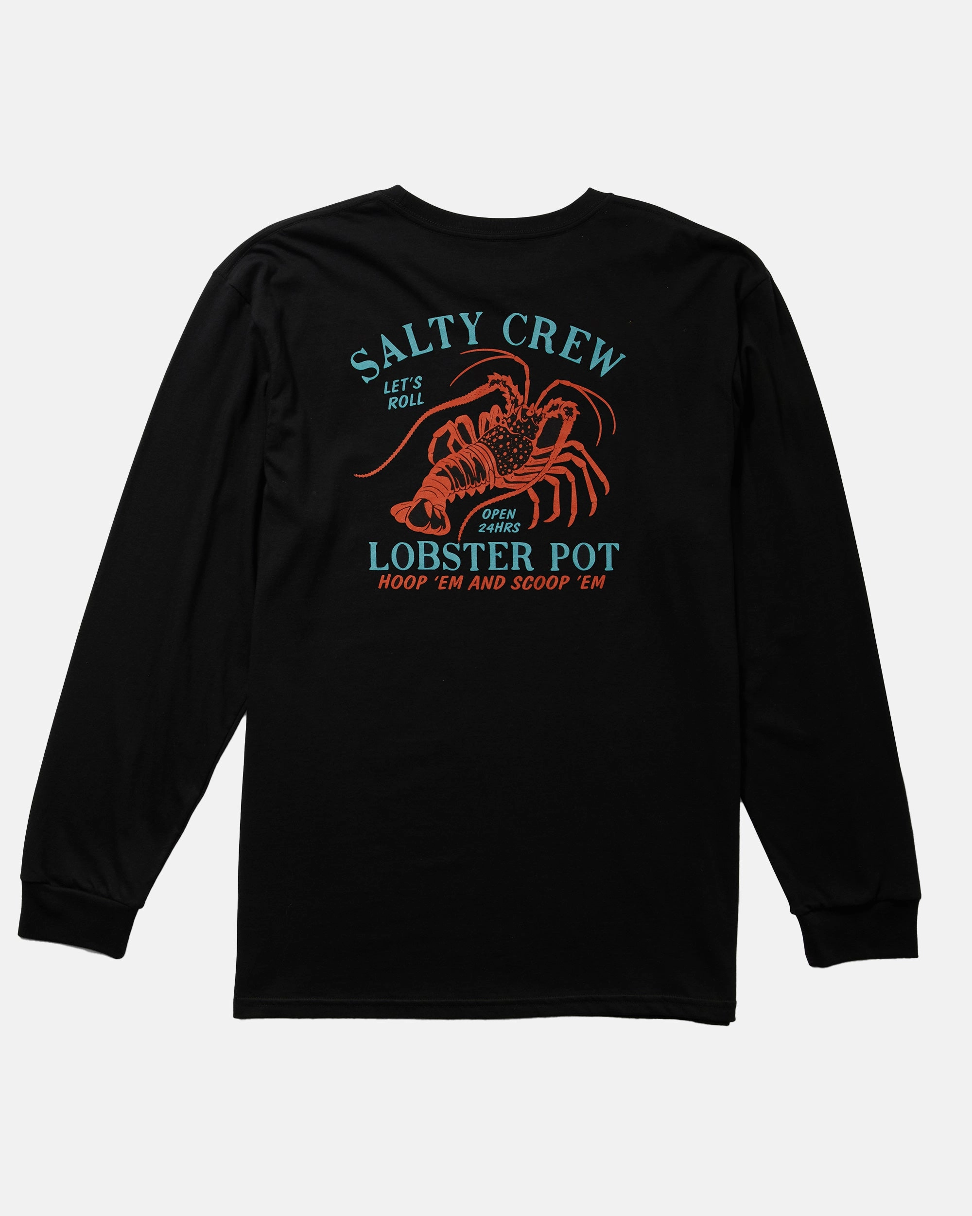 Lobster Pot Premium L/S Tee - Black Easy Look SoftenedTexturedWeave
