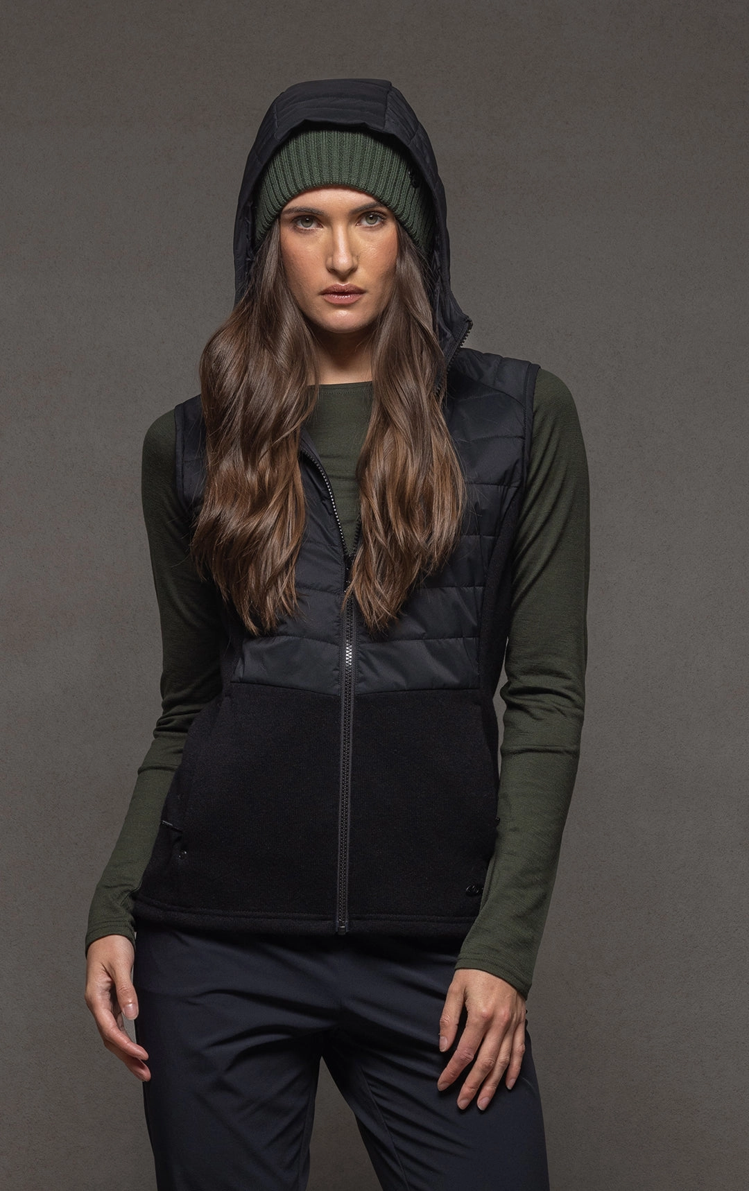 Moisture Wicking Material HYBRID HOODED VEST