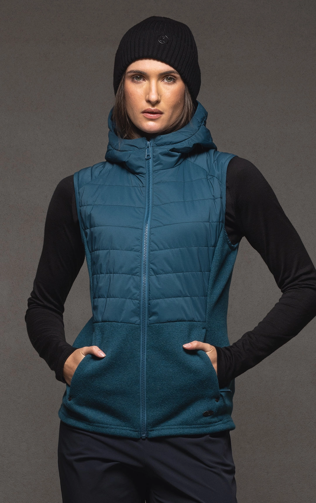 Simple Look Eco Dye Process HYBRID HOODED VEST