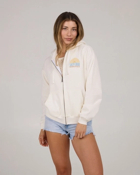 In The Rays Zip Hoody - Off White Minimal Stretch