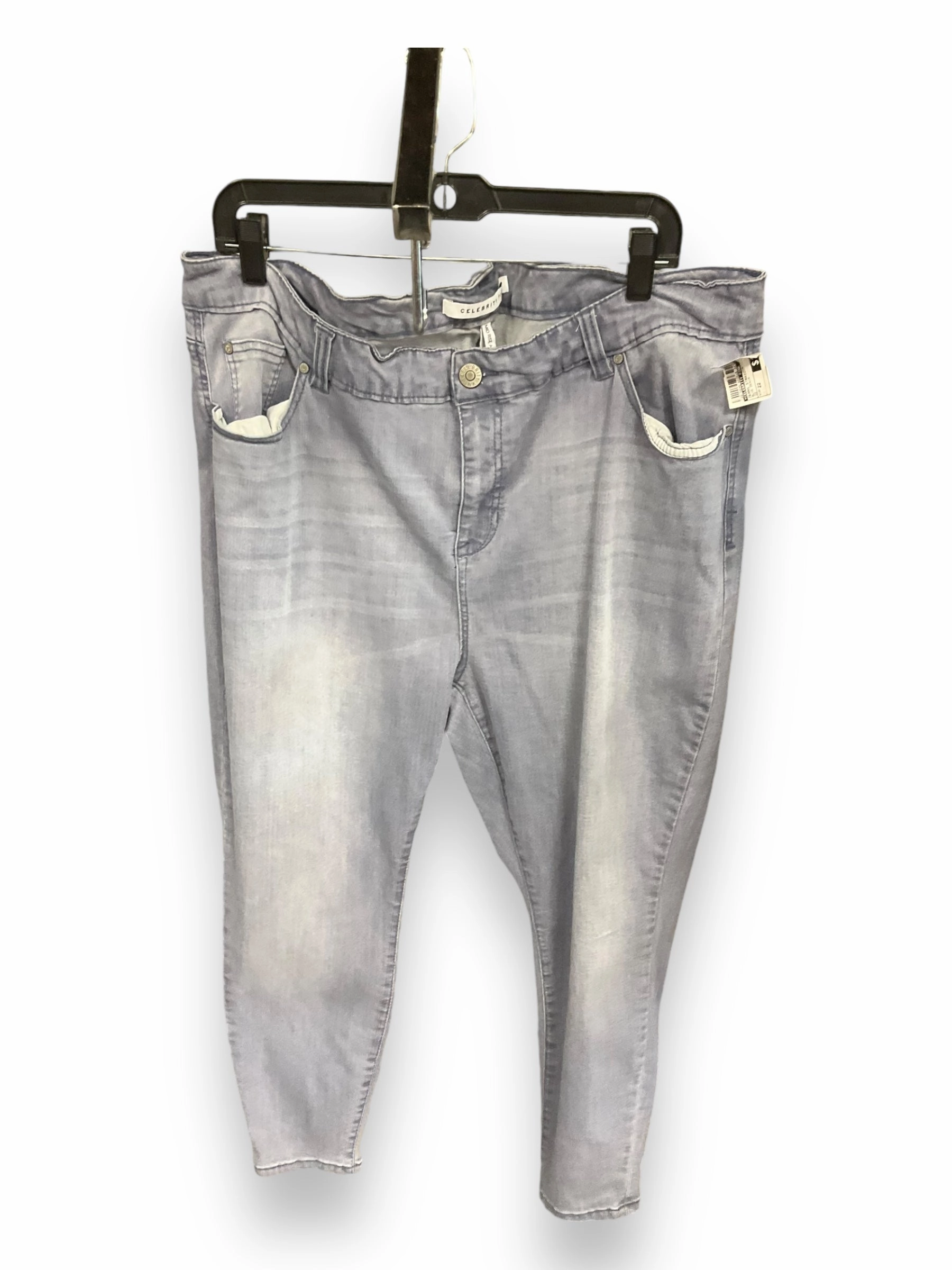 AntiPilling Finish CompactWeave Jeans Straight By Celebrity Pink In Blue Denim, Size: 22