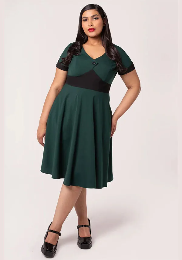 Jessica [Green] | DRESS Sporty Hoodie Anti Bacterial Layer