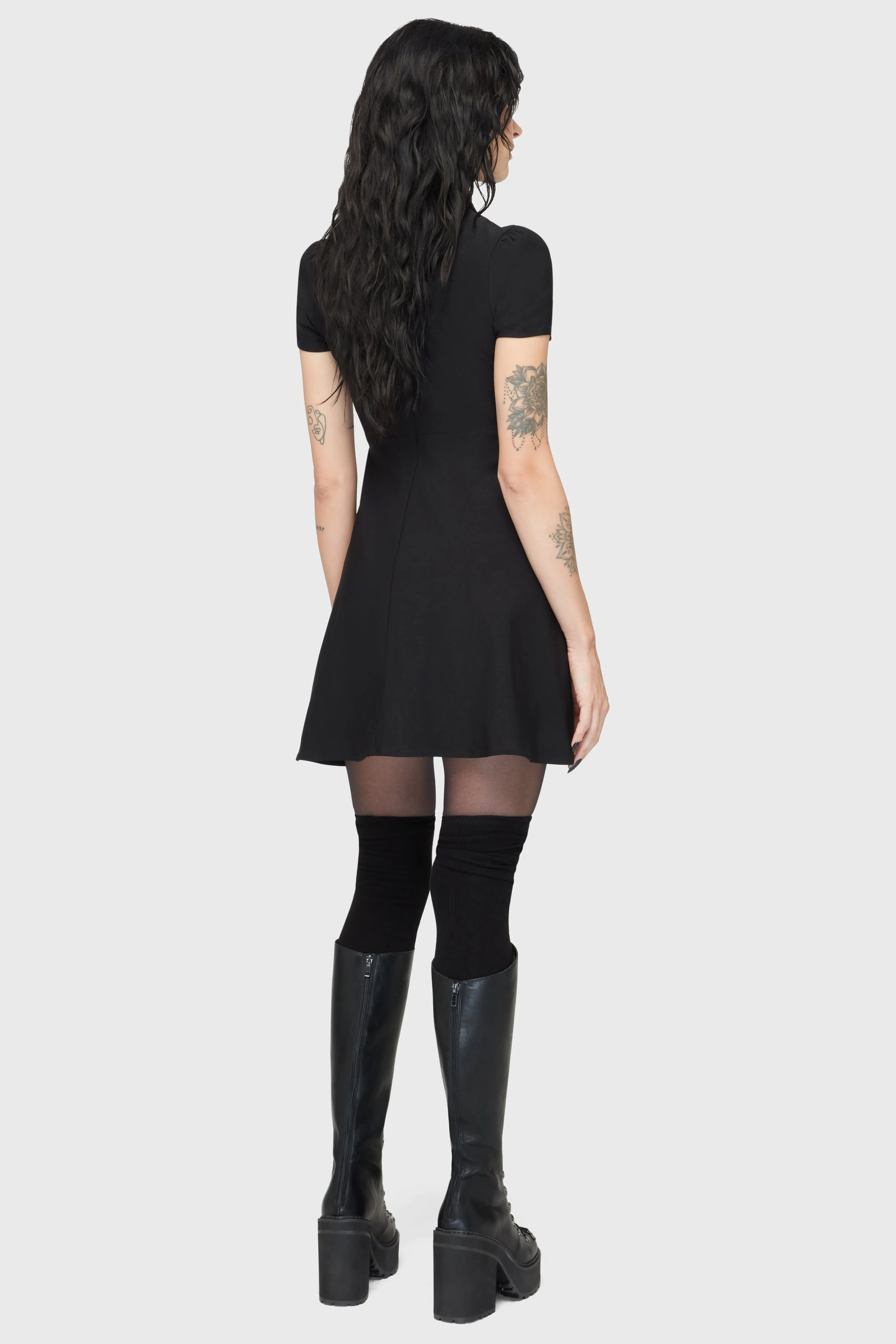 Stretchable Material ThermalLining Jovana Collar & Ring Dress