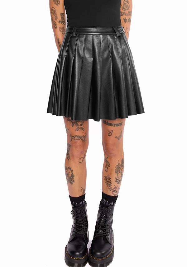 Lacie Faux Leather | PLEATED SKIRT Non Slip Waist Modern Outfit