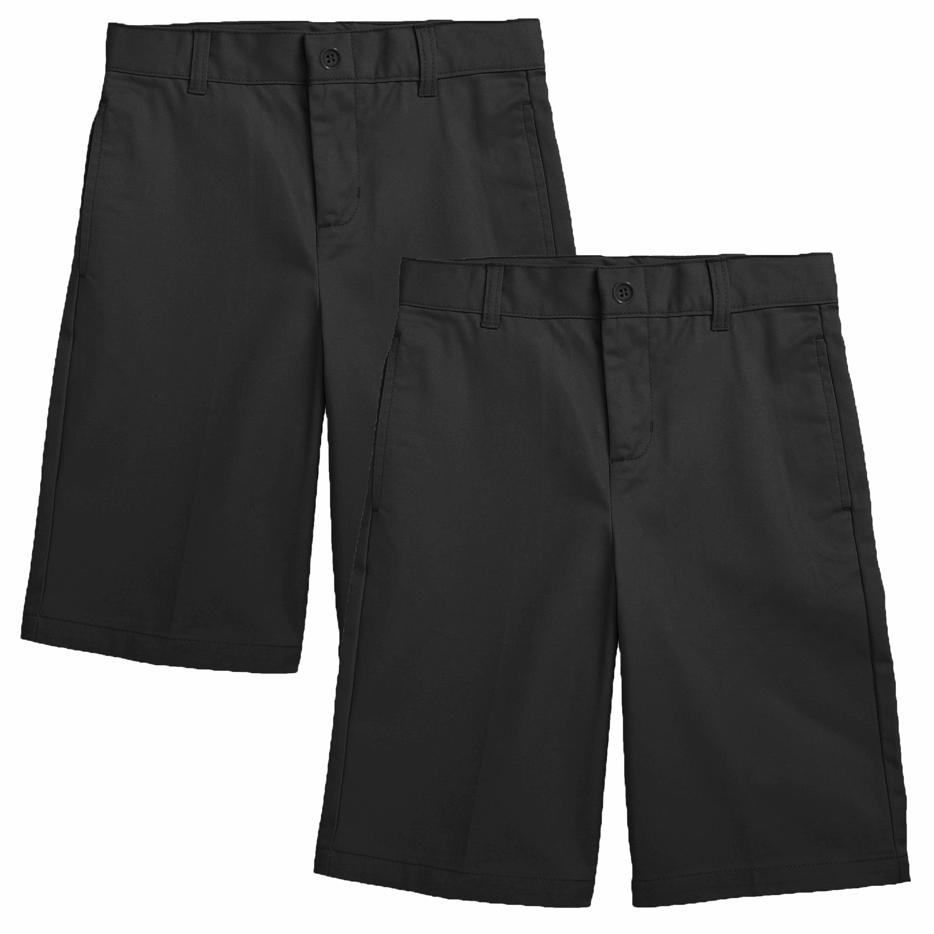 Soft Inner Lining kids' style Boys (2-Pack) Stretch Flat Front Twill School Uniform Shorts