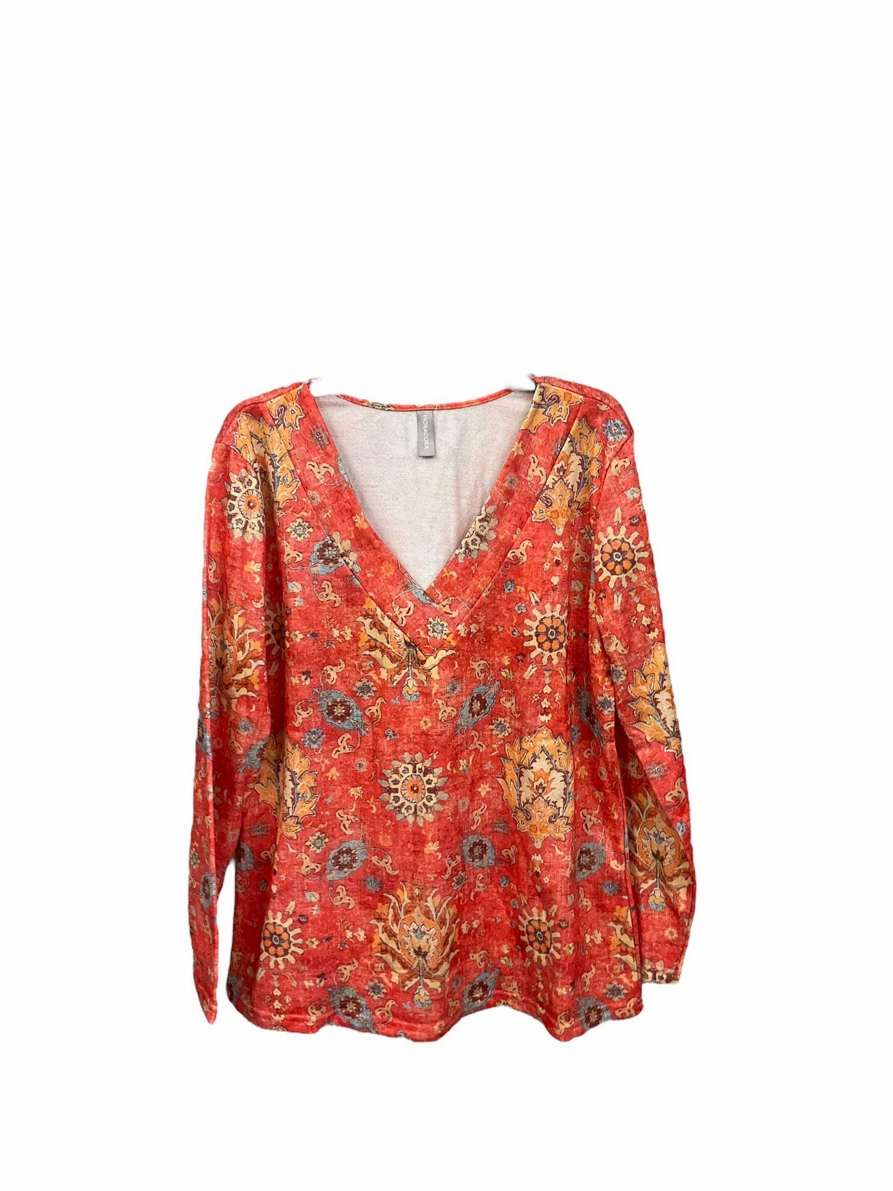 Sustain Glow Timeless Blazer Top Long Sleeve By Clothes Mentor In Orange & Pink, Size: Xl