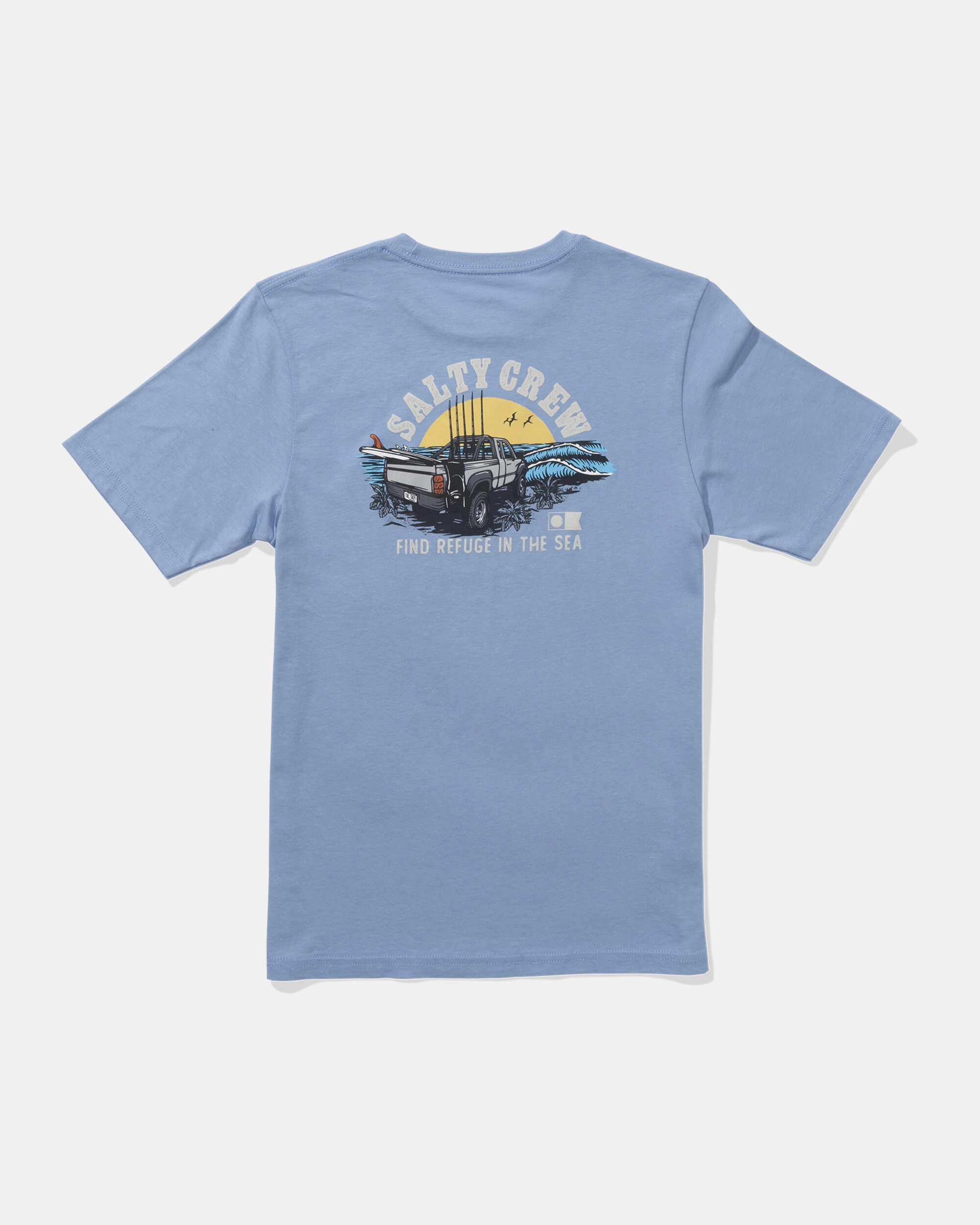 Placket Detailing Adaptive Temperature Control Lifted  Ss Tee Kids - Marine Blue