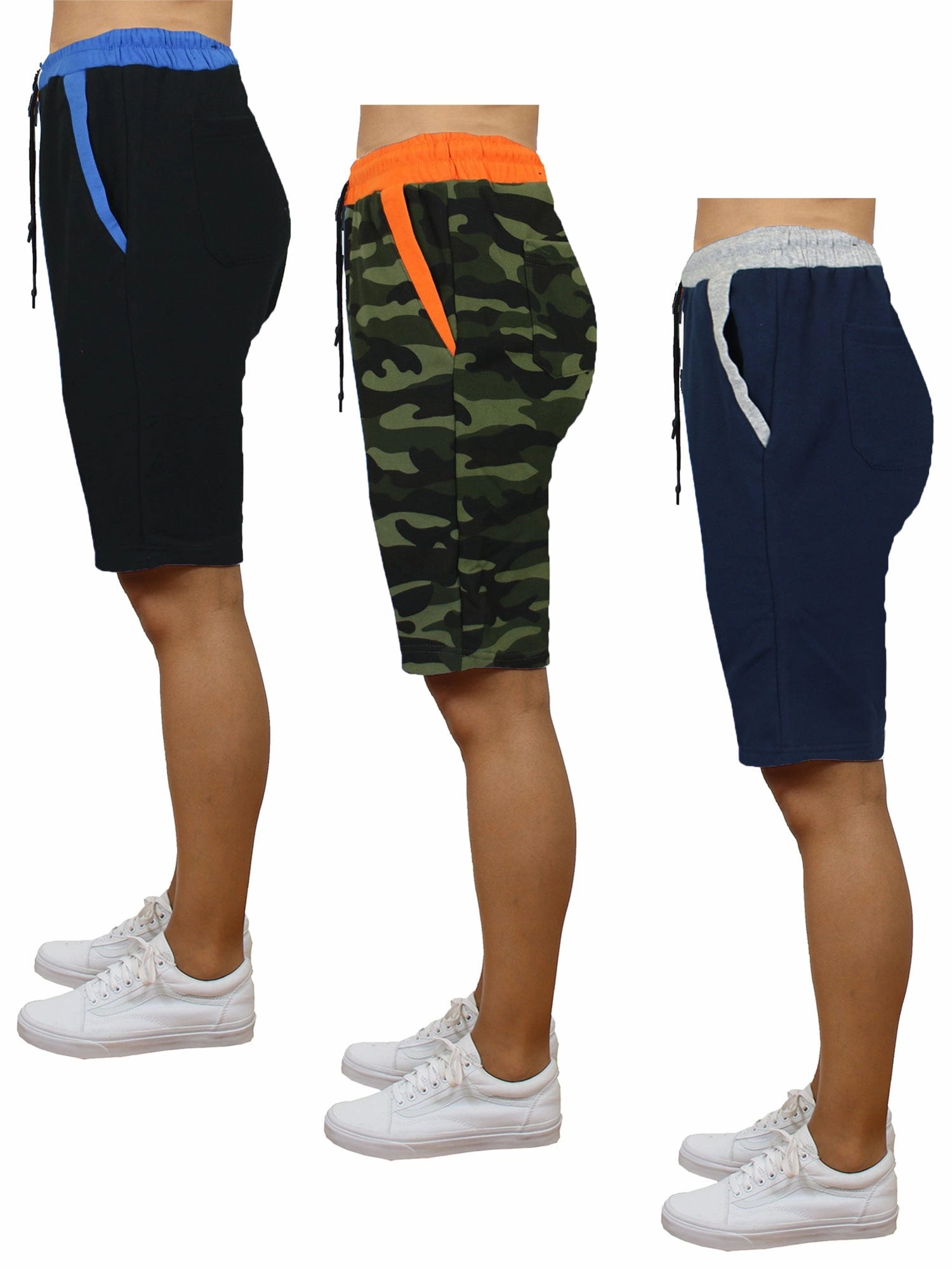 3-PACK Women's French Terry Bermuda Shorts Set Fashion Fit hiking clothes