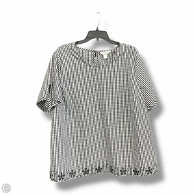 Top Short Sleeve By Cj Banks In Black & White, Size: 2x Office Mood