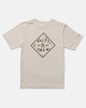 Stretch Technology Ribbed Neckline Tippet Fill  Ss Tee Kids - Moonbeam