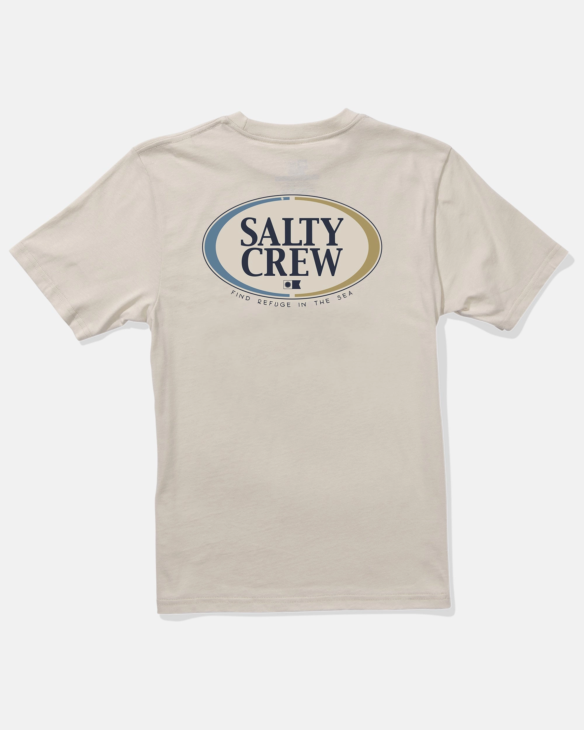 Half N Half  S/S Tee Kids - Bone RibbedTrim