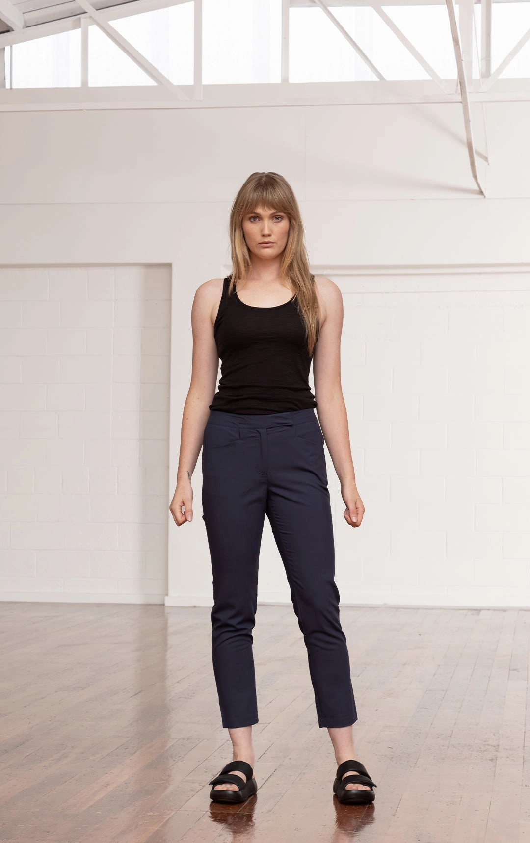 FlexibleKneePanels LIGHTWEIGHT WOOL BLEND SLIM LEG TROUSER