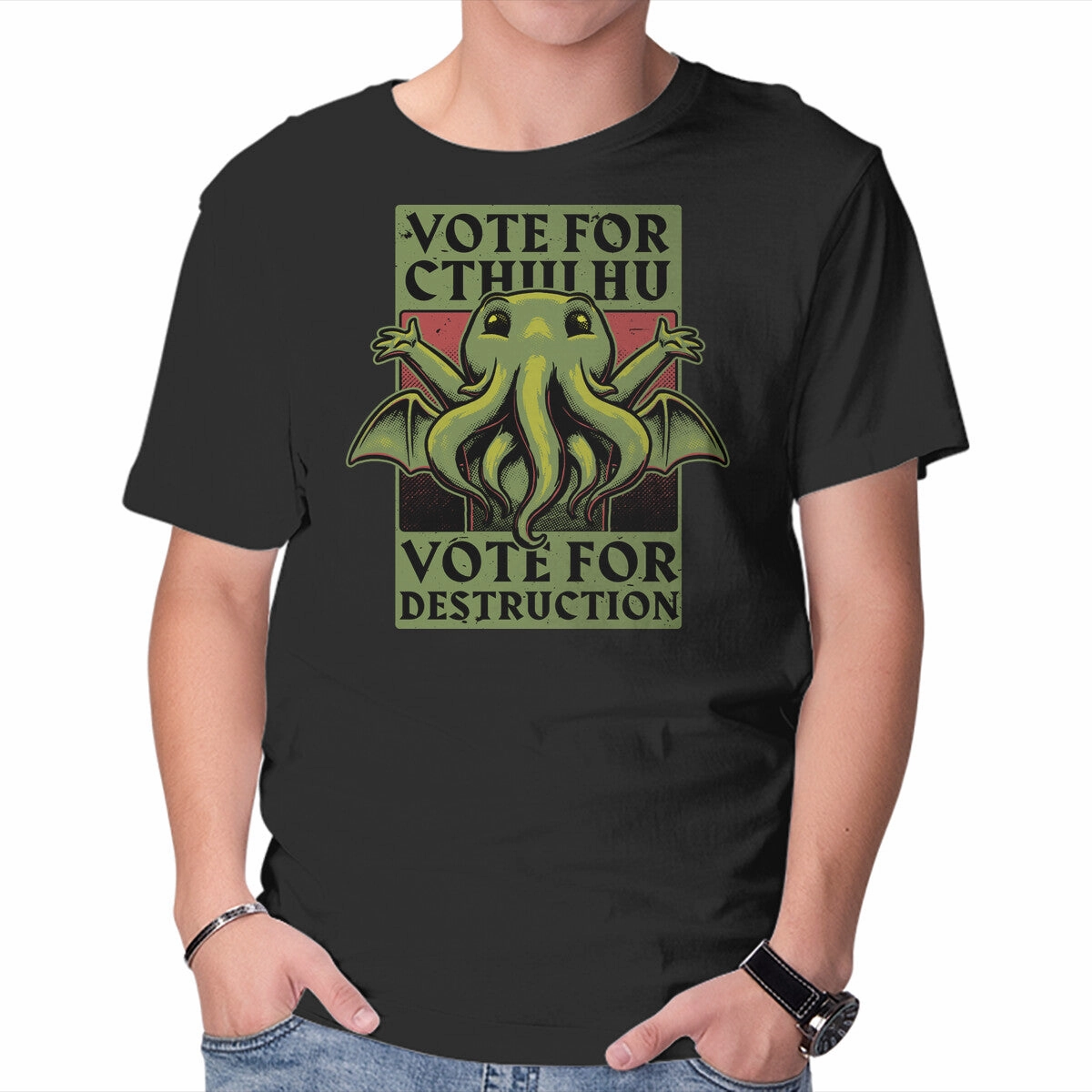 Vote Cthulhu Destruction Relaxed Everyday Wear