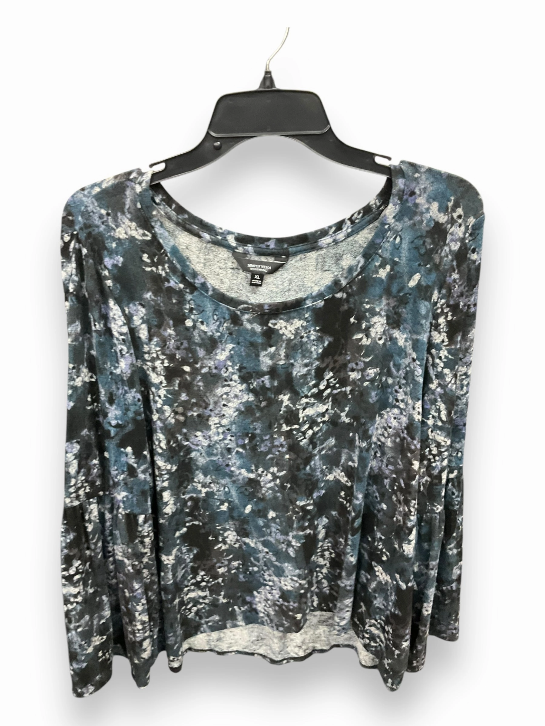 NonRestrictive Fit Recycle Glow Top Long Sleeve By Simply Vera In Multi-colored, Size: Xl