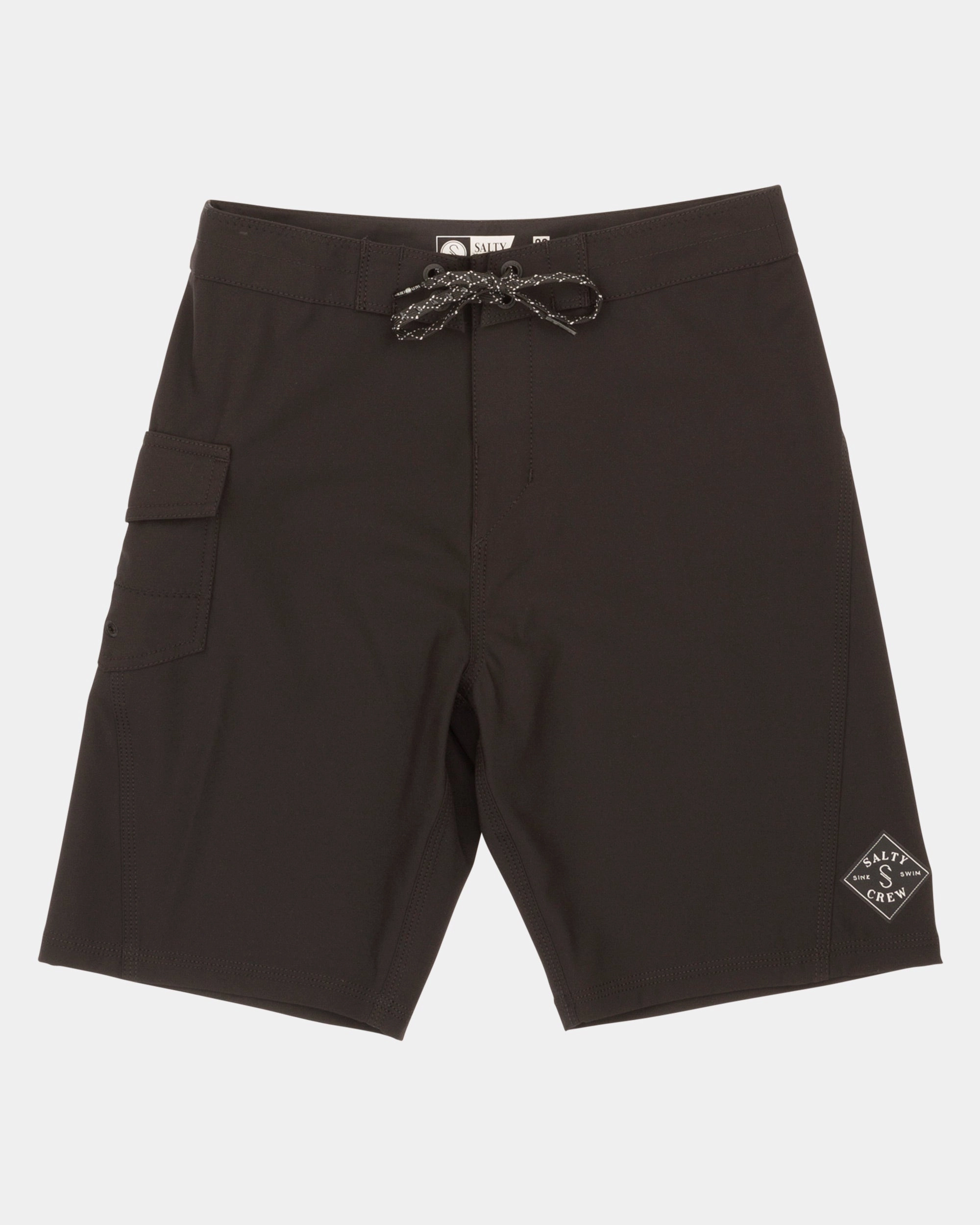 Wrinkle resistant fabric hang dry Lowtide  Boardshort Kids - Black