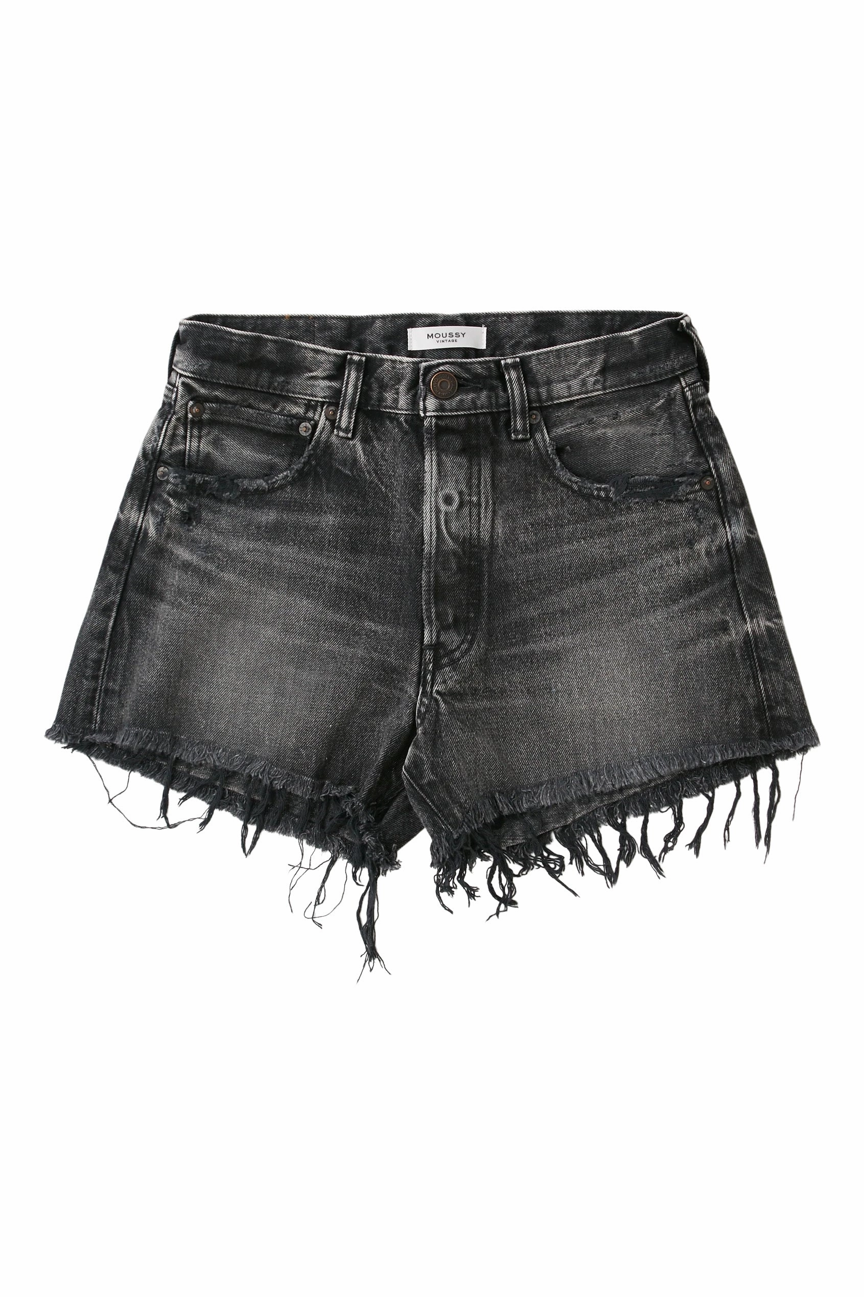 Moussy Denim Perrysburg Shorts in Light Black Classic Vibe Bootcut style