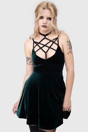 Natural Wrap Magica Skater Dress [EMERALD]