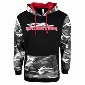 Skeeter Urban Woodland Camo Hooded Sweatshirt Street Style Reinforced Elbow Patches