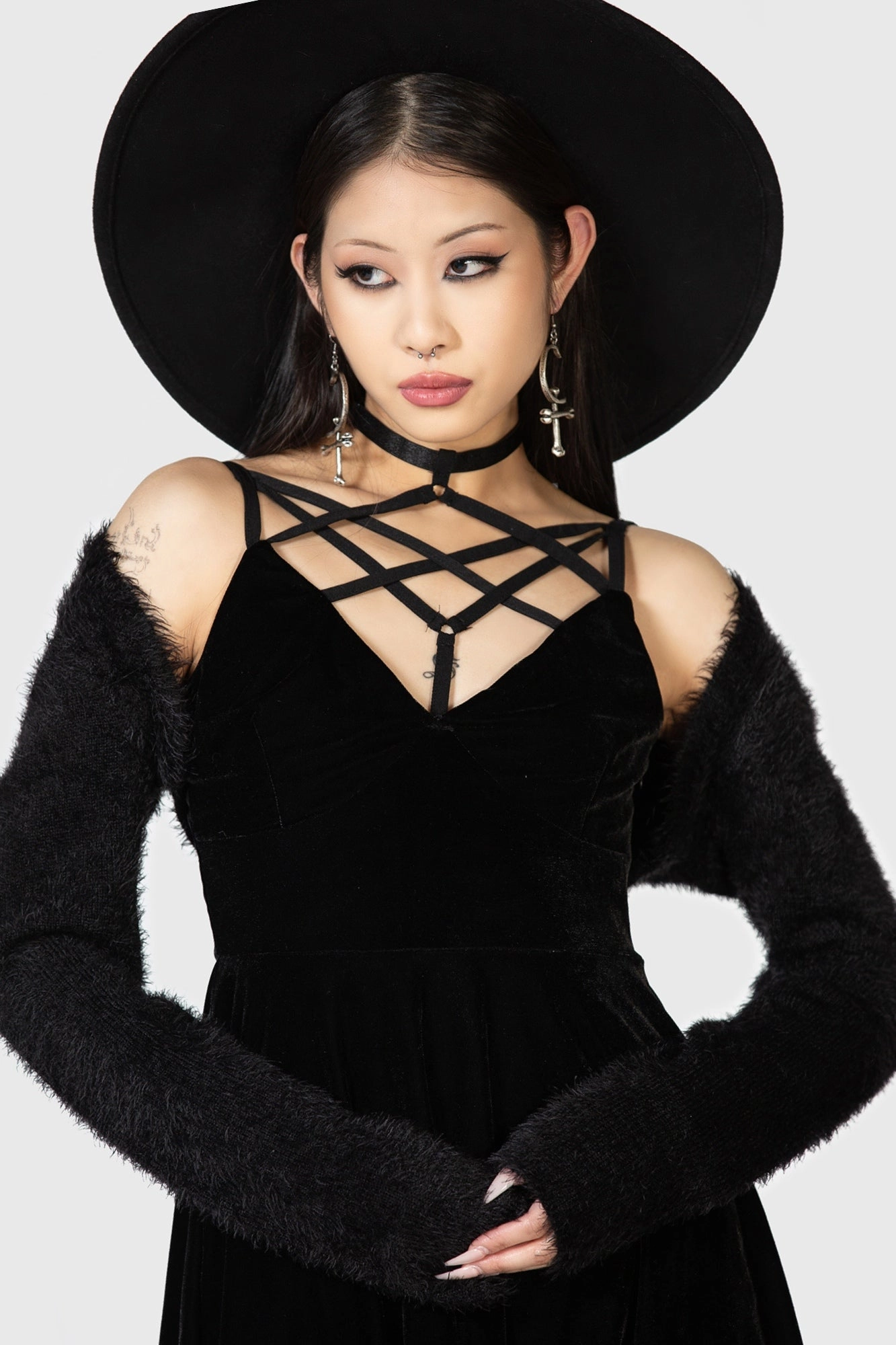 Texture Rich Gloss Accent Magica Skater Dress [B]