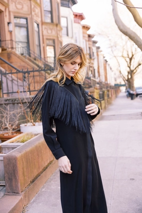 Effortless Waist Design MASON by MASON'S DAUGHTER Western Fringe Midi Dress