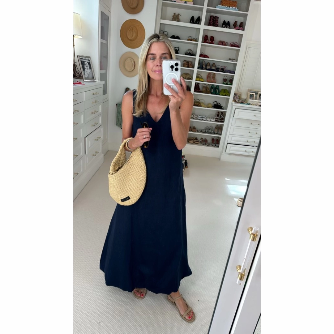 MASON'S DAUGHTER | Nicole Dress, Navy Linen Sophisticated Vibe