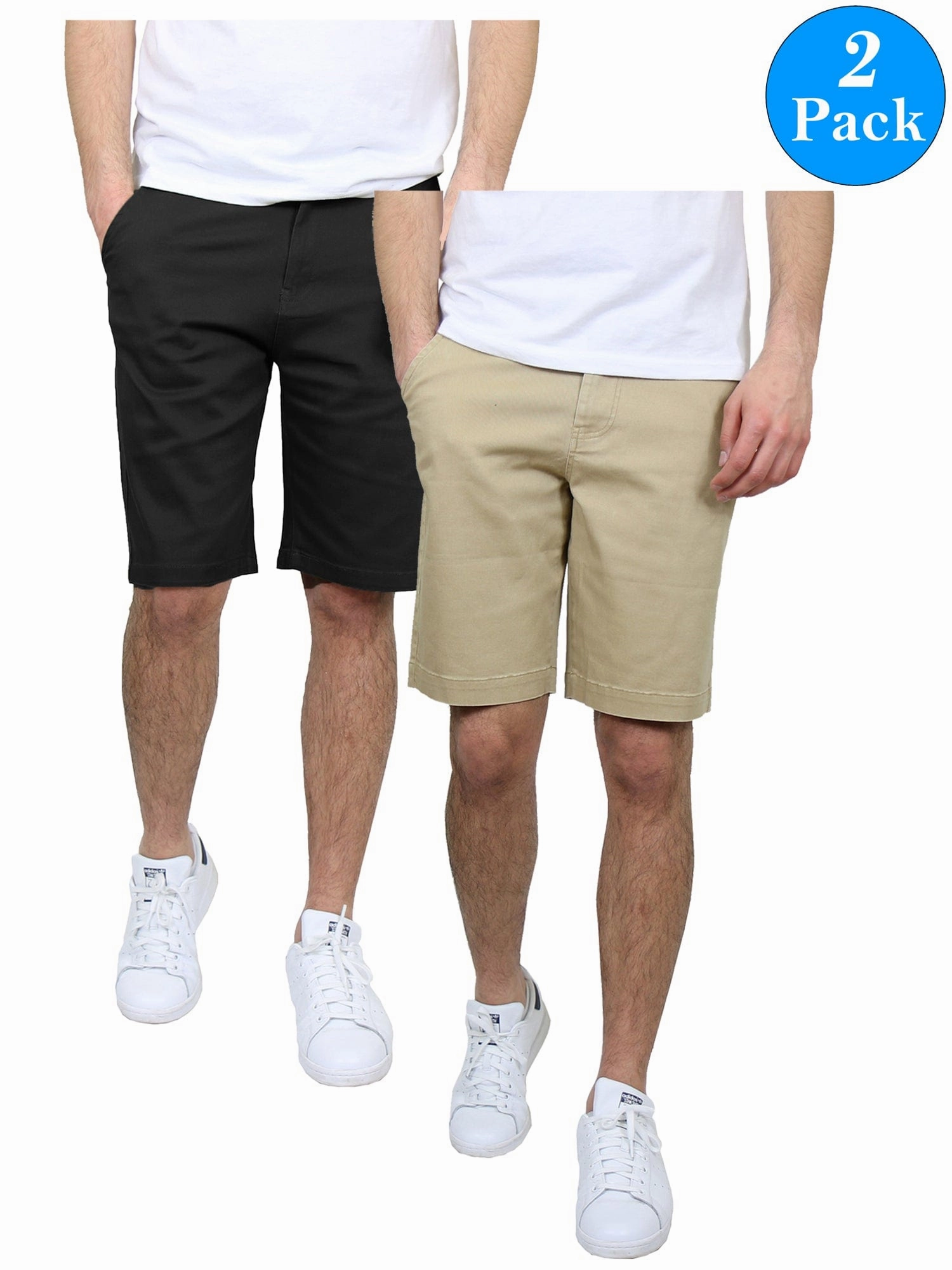 fitness enthusiasts vest Men's 5-Pockets Flex Stretch Cotton Chino Shorts (2-Pack)