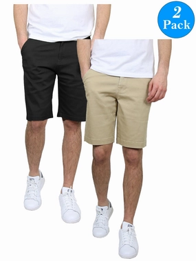 teenagers All Day Men's 5-Pockets Flex Stretch Cotton Chino Shorts (2-Pack)