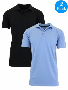 UV Protection Blend Urban Wear Men's Dry Fit Moisture-Wicking Polo Shirt (2-Pack)