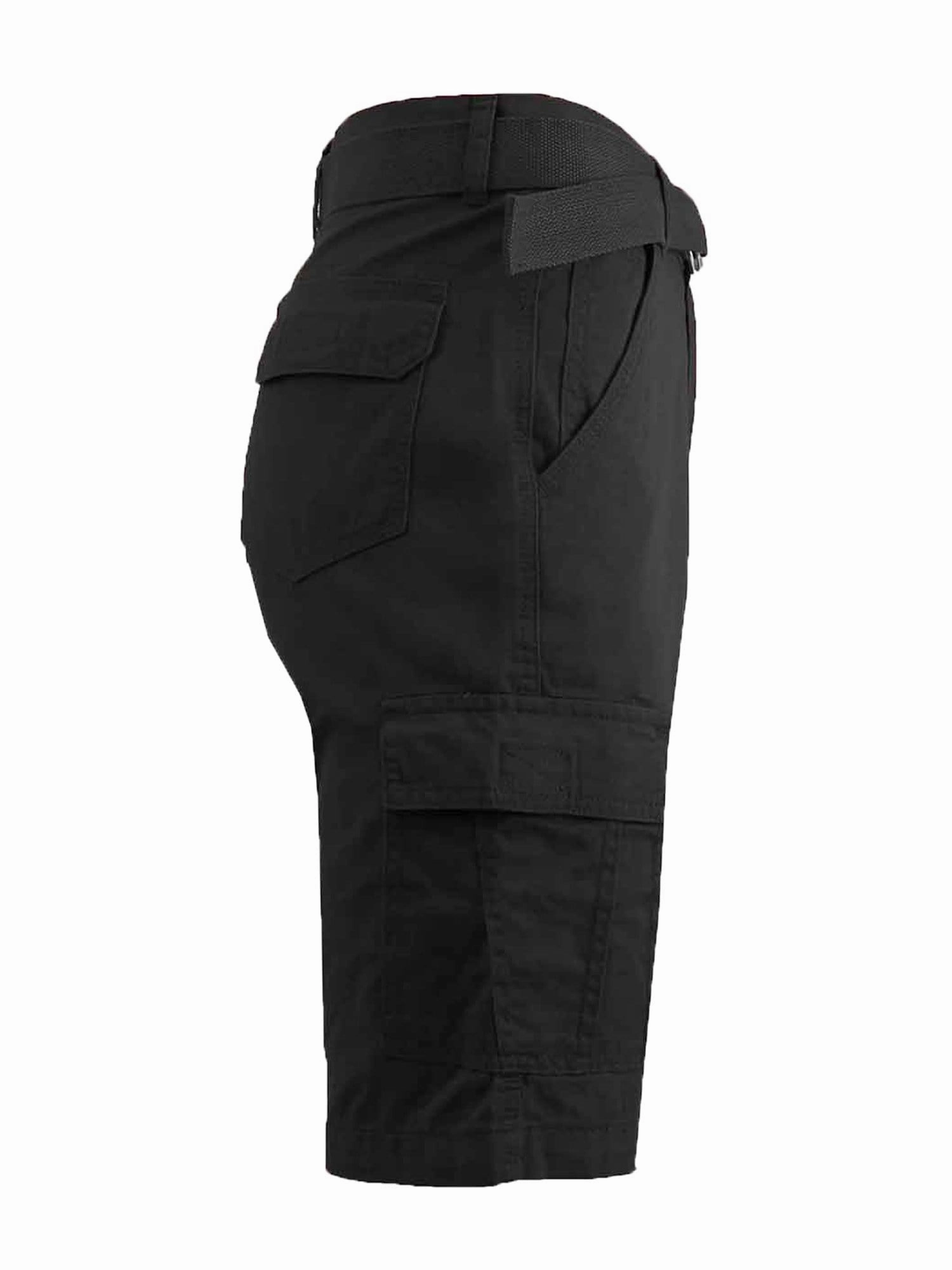 Zero Bulk Packaging Men's Flat Front Slim Fit Belted Cotton Cargo Shorts