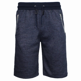 Comfy Shape Men's Marled or Solid French Terry Shorts with Zipper Pockets