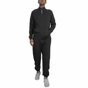 Whale like Simple Wear Men's Moisture Wicking Stretch Performance Track Sweater & Jogger 2-Piece Dry Fit Active Set with Reflective Ankle Zipper