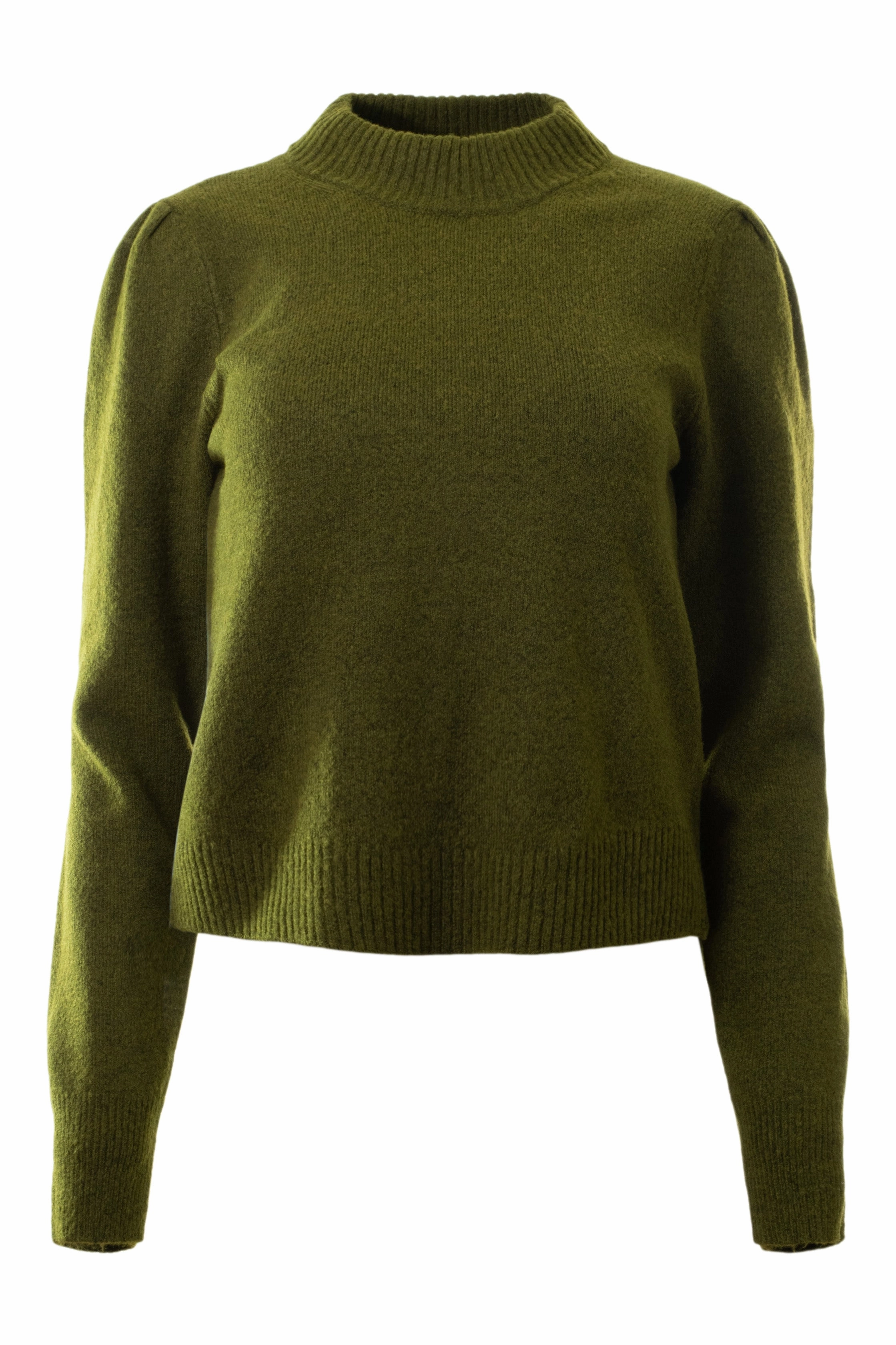 Michael Stars Genova Puff Sleeve Pullover in Topiary Loose Weave