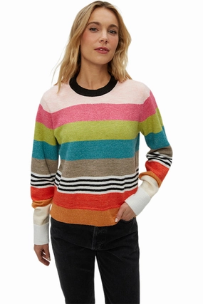 Luxe Touch Michael Stars Irene Striped Pullover in Happy Stripe
