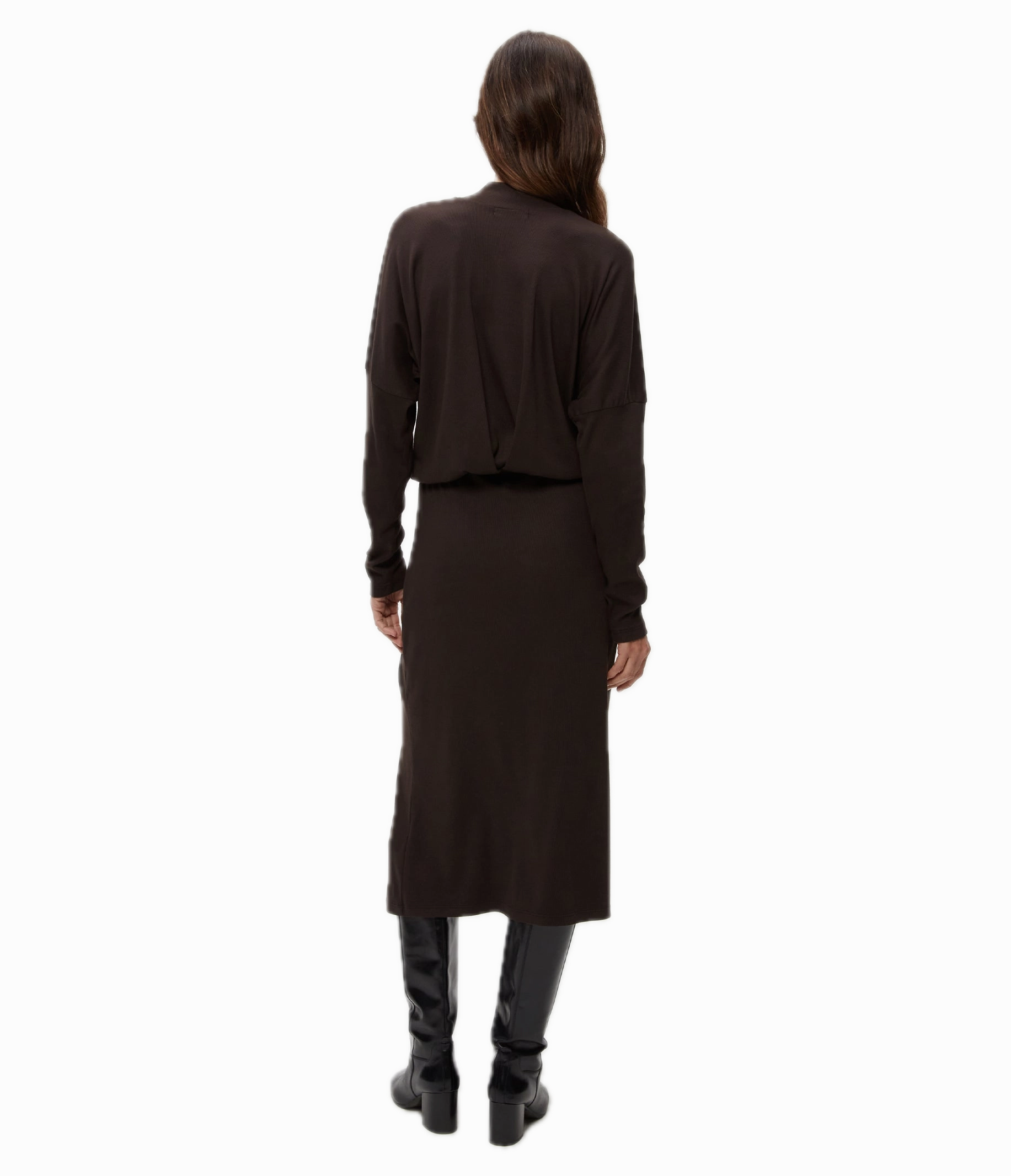 Michael Stars Lila Blouson Midi Dress in Java Low Key Gender Free