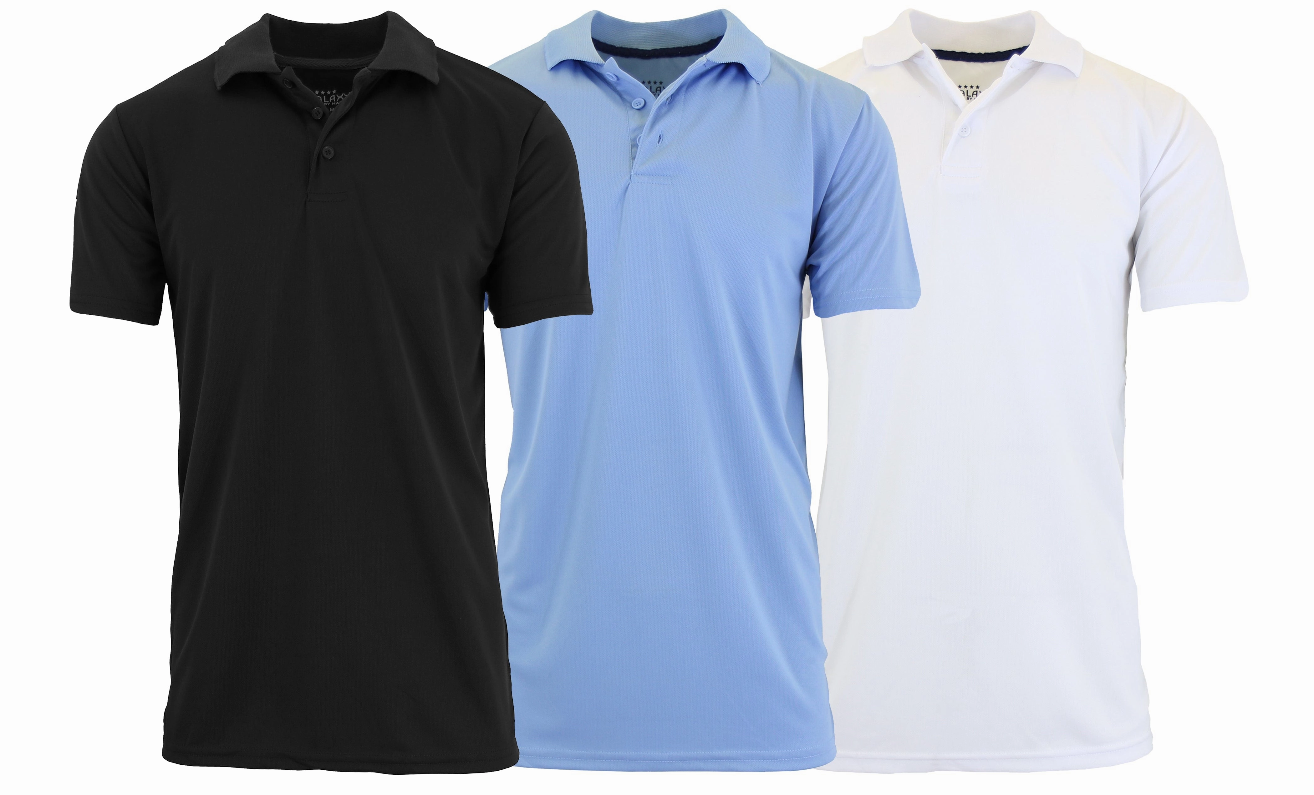 Men's Dry Fit Moisture-Wicking Polo Shirt (3-Pack) Fashion Top Light material