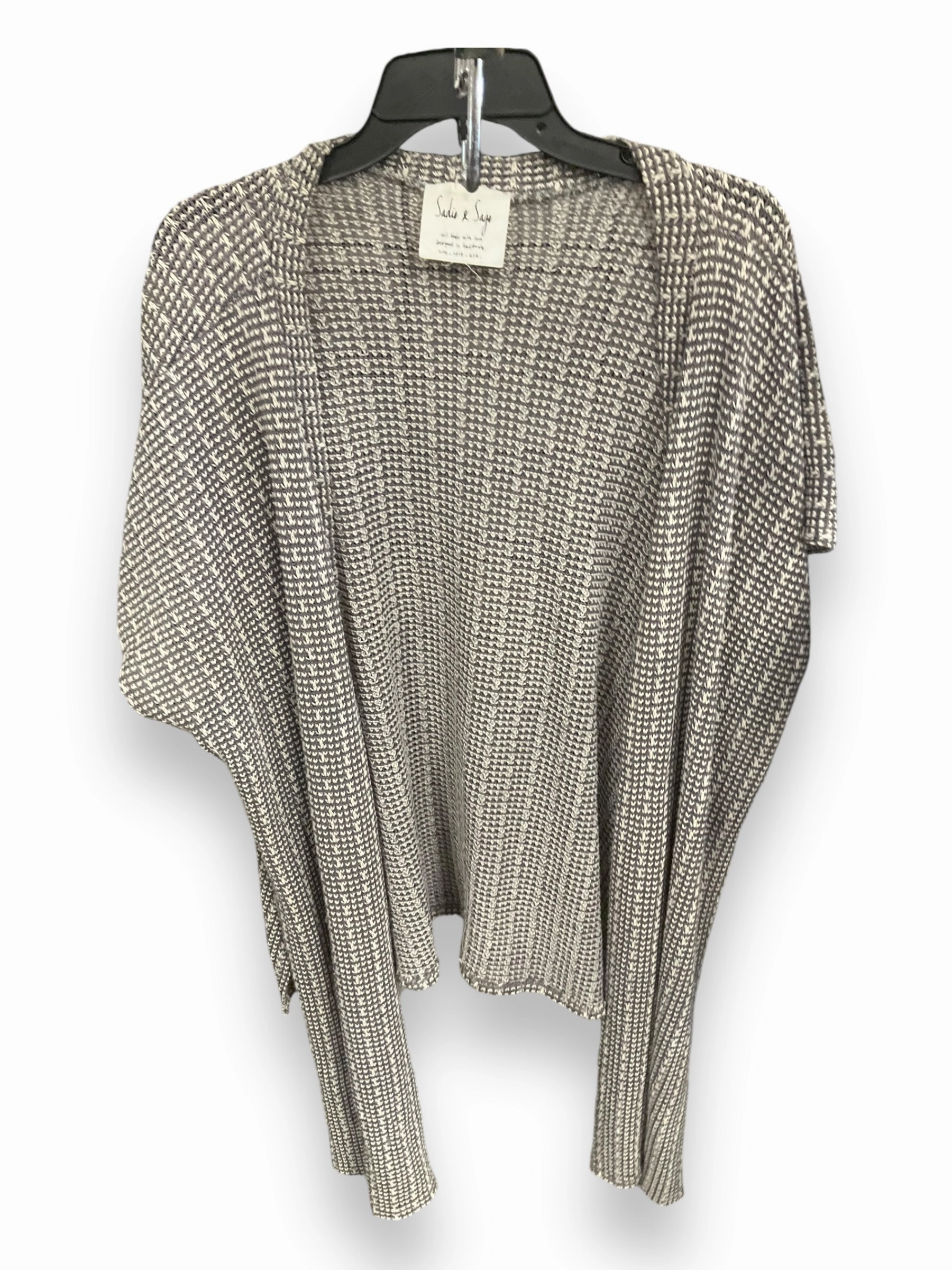 Cardigan By Clothes Mentor In Grey & White, Size: Osfm Repair Fit