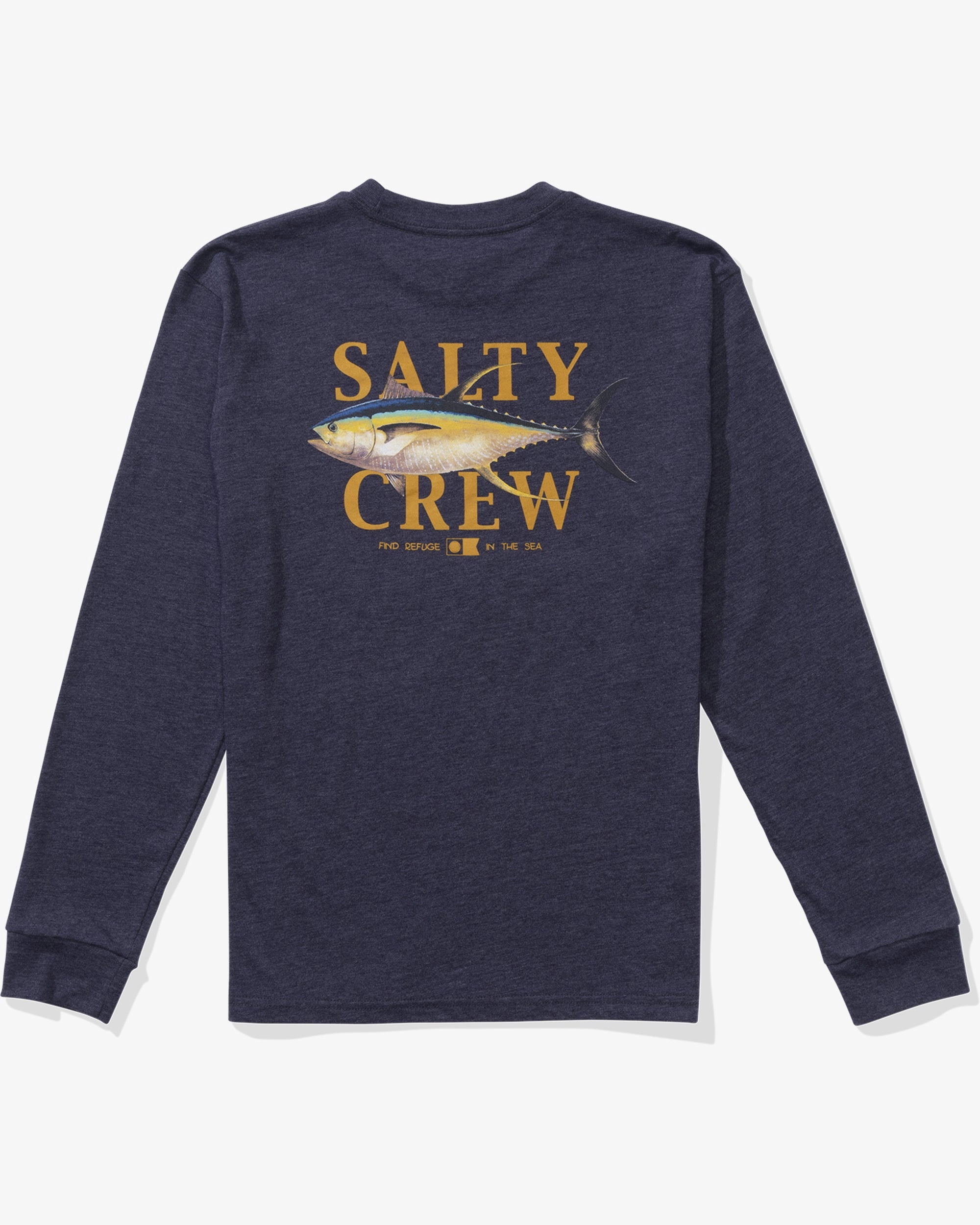 Office Yellowfin  Ls Tee Kids - Navy Heather