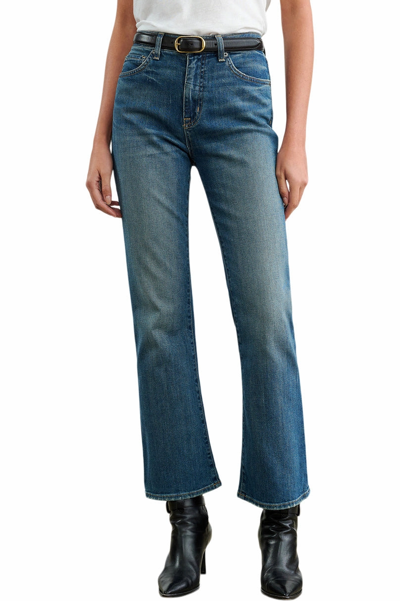 Nili Lotan Boot Cut Jean in Classic Wash Neutral Outfit Piece