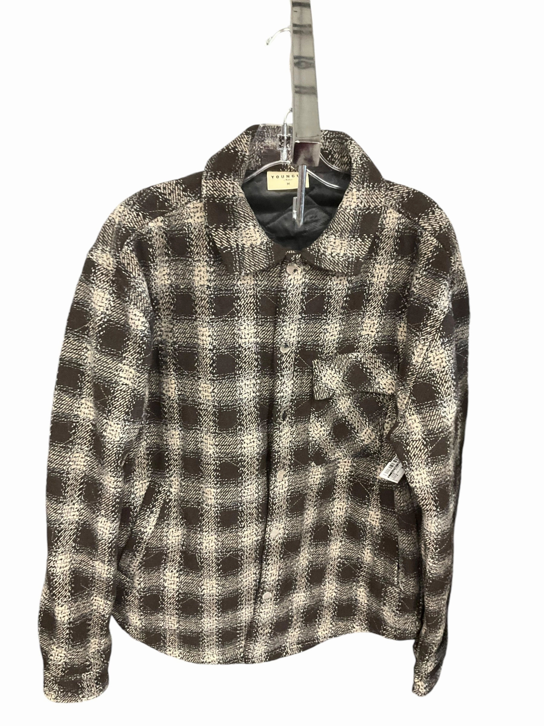 Winter Fashion Jacket Shirt By Clothes Mentor In Brown, Size: M