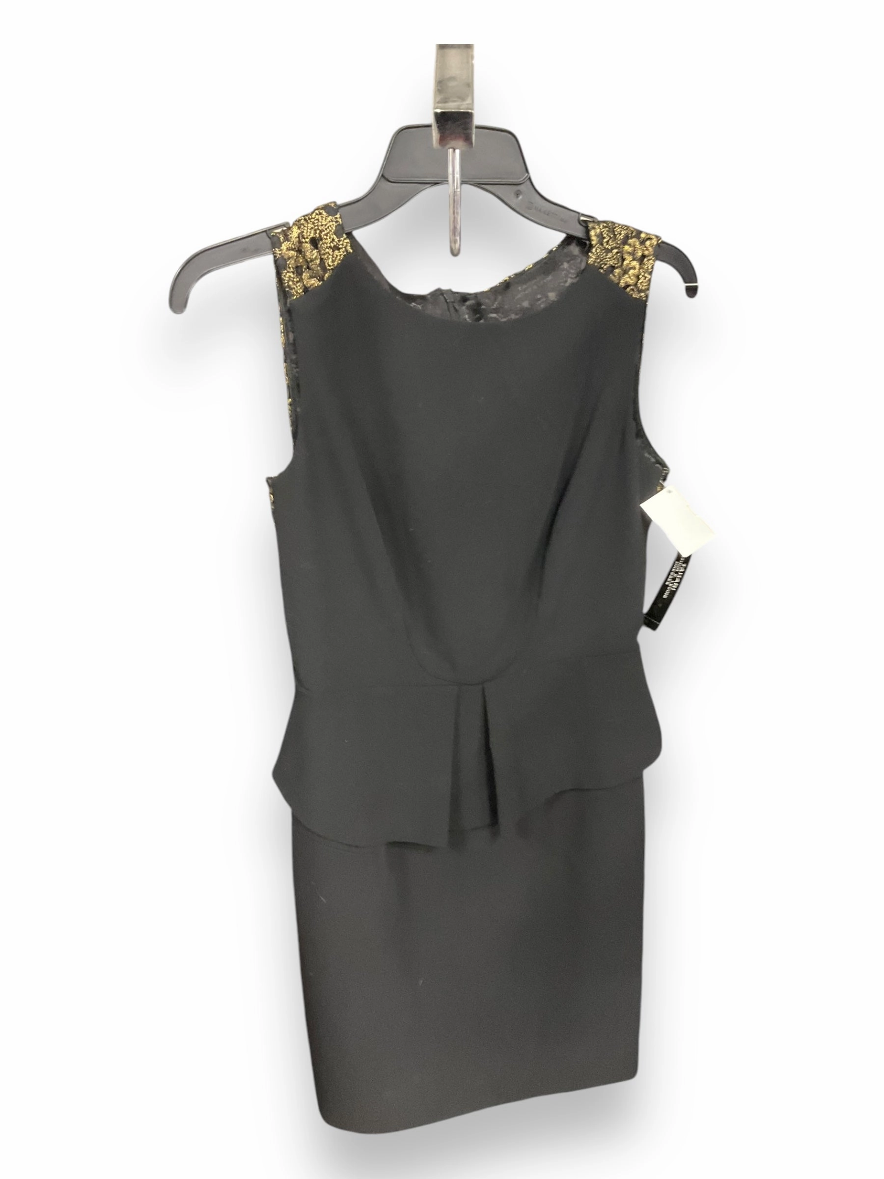 Royal Charm Dress Party Midi By Tahari By Arthur Levine In Black & Gold, Size: 4