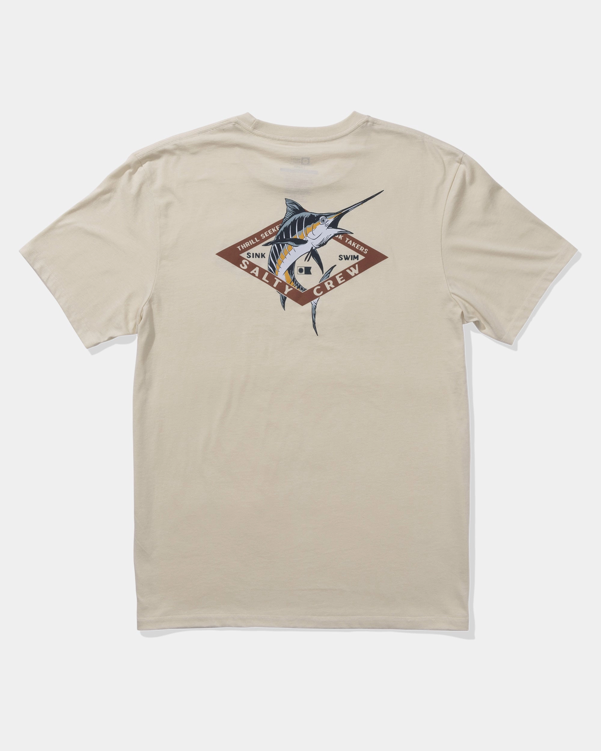 Vintage Wash Effect Diamond Marlin Ss Tee - Moonbeam
