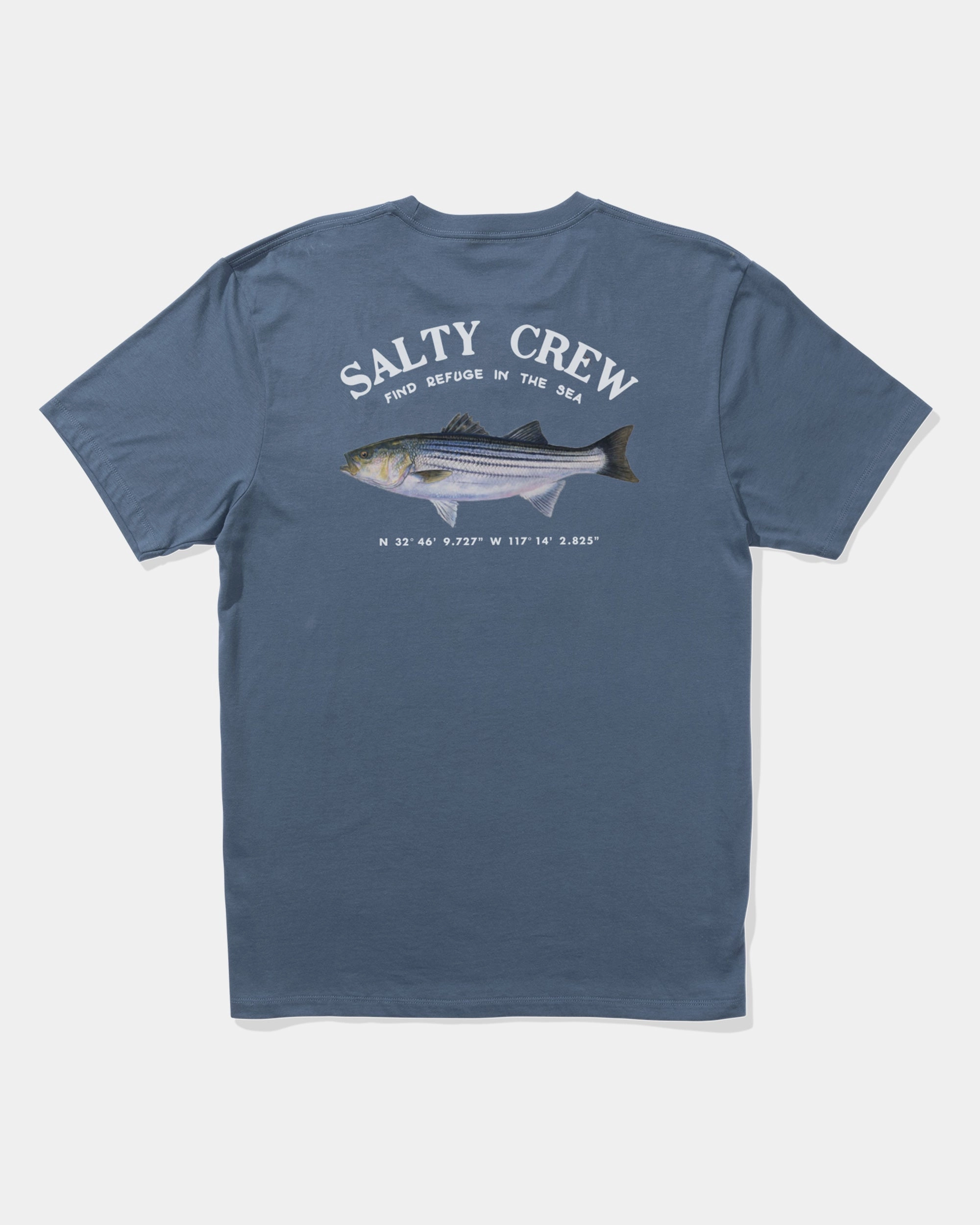 Microfiber Blend Striper Ss Tee - Slate