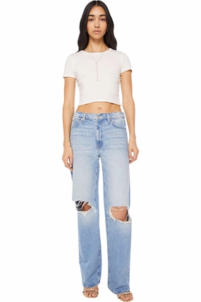 MOTHER Denim Dodger Sneak in Floral Frenzy Neutral Outfit